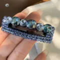 Μπλε τσιμπιδάκι μαλλιών BB με στρας, αστραφτερό κλιπ κρυστάλλου για φλάντζα και styling. - Ανοιχτό μπλε