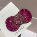 Pince à cheveux brillante en strass pour femmes, élégante pince latérale en cristal, accessoire chic. - Rose rouge