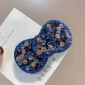 Pinza de pelo con diamantes de imitación elegante horquilla azul para mujer accesorio chic - Azul Irisado