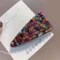 Pince à cheveux triangle de luxe strass étincelant style coréen barrette élégante - Multicolore Style A