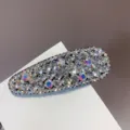 Λαμπερό τσιμπιδάκι μαλλιών με στραζ κομψό αξεσουάρ σε σχήμα σταγόνας για γυναίκες και κορίτσια - Λευκό