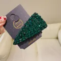 Pince à cheveux triangle strass vert, barrette cristal brillante faite main pour coiffure. - Vert