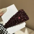 Pince à cheveux triangle en strass coréen cristal brillant barrette élégante accessoire - Fuchsia