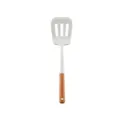 White silicone slotted spatula with wooden handle kitchen cooking tool variant item display - Slotted Spatula