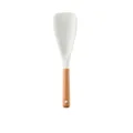 Milky white silicone rice paddle with wooden handle, heat resistant kitchen cooking spoon. - Square Spatula