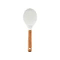 White silicone rice paddle with wooden handle, non-stick cooking spoon kitchen tool variant - Rice Spoon