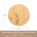 Round bamboo insulated mat for kitchen hot pots and bowls, 12cm diameter, heat resistant. - 12cm Round Orchid Solid Mat