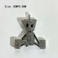 Strass Roboter Anhänger Titanstahl Halskette Trendy Hip Hop Pullover Kette Variante - Nur Roboter-Puppenanhänger (Ohne Kette) / Silber