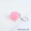 Simpatico portachiavi con polpetta di simulazione rosa ciondolo cibo PVC 3.5cm regalo - Diametro 3.5cm / Pallina di gamberi (Senza foro - Portachiavi)