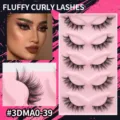 Pluizige gekrulde valse wimpers, dramatische kattenoog stijl voor dagelijkse make-up. - Cat Eye Fox-stijl (3DMAO-39)