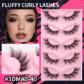 3D pluizige gekrulde neppe wimpers kattenoog natuurlijke zwarte steel make-up wimper set - Cat Eye Fox-stijl (3DMAO-40)