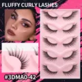 Pluizige krullende wimpers met dramatische kattenoogstijl voor een prachtige blik. Ideale set. - Cat Eye Fox-stijl (3DMAO-42)