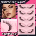 Pluizige krullende wimpers, 3D kattenoog stijl, natuurlijke dikke zwarte band wimpers. - Cat Eye Fox-stijl (3DMAO-44)
