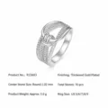 Exquisite S925 silver moissanite ring featuring a stunning woven knot design, luxury sparkle. - US Size 9 / Intertwined Knot Style with Certificate (R15803) / Silver