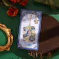 Marcapáginas de metal con mariposa, diseño de rosa esmalte azul y cadena, bonito regalo. - Secuencia de Mariposa Cerúlea