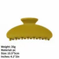 Pince à cheveux semi-circulaire en PC style coréen, accessoire jaune mode pour femme. - PC / Jaune Moutarde