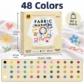 48 kleuren textielstift set voor DIY kleding en schoenen, watervaste verfstiften - 48 Kleuren Set