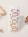 Bonito juego de pinzas para el pelo de margarita para niñas, accesorios florales de tela. - Estilo 6B