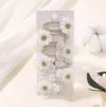 Conjunto de pinzas para el cabello margarita de tela bonitos accesorios florales para mujeres - Estilo 6E
