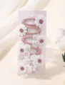 Bonitas horquillas de margaritas rosa y blanco set de accesorios para el pelo de niñas - Estilo 6H