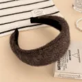 Gemütlicher Herbst Winter dunkelbrauner flauschiger Haarreif, weicher Plüsch Haarreifen. - Kaffee Plüsch Stirnband