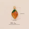 Geëmailleerd citrus citroen hanger bedel met bloemmotief, DIY sieraden accessoire voor dames ketting. - Gele Mango Hanger