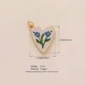 Chique koperen emaille hart bloem hanger bedel DIY mode sieraden accessoire ontwerp - Hart Bloem Hanger