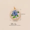 Blauwe bloemen emaille hanger ronde koperen charm sieraden zomer mode accessoire - Kleine Blauwe Bloemenhanger