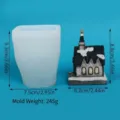 Weihnachten Haus Silikonform fuer Kerze Harz Gips Ornament Tischdeko Basteln Form Neu - Verschneites Häuschen (50-4323) / Weiß