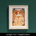 Vintage art resin fridge magnet, creative 3D decorative magnetic sticker for home decor. - Mucha 'Reverie' (White Frame)