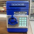 Tirelire electronique enfant coffre-fort ATM jouet avec code secret pour cadeau de noel anniversaire. - Bleu foncé