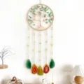 Capteur de soleil en pierre de cristal vert naturel attrape-rêves carillon éolien. - Produit fini / Bégonia Coucher du Soleil Arbre Cristal Agate