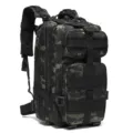 Taktischer Militär Rucksack für Outdoor Camping und Wandern. Langlebiger Camo 3P Rucksack. - Schwarz CP Camo