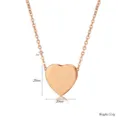 Rose gold stainless steel heart pendant necklace with dimension and weight details. - With Cross Chain (50cm) / Rose Gold
