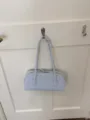Light blue shoulder underarm bag for women, stylish minimalist commuting handbag. - No Pendant / Blue