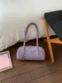 Lavender minimalist shoulder bag, chic star pendant, stylish daily commuting handbag for women. - With Charm / Purple