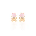 Rosa Opal Oktopus Ohrstecker, vergoldet süße Tier OHR Piercing Schmuck Design neu. - Stil 3 Krake (Goldfarben) / Stärke 0.8mm Länge 6mm
