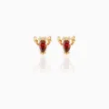 Goldener Hummer Rote Zirkon Ohrstecker Mode Titanstahl Piercing Schmuck Variante - Stil 6 Hummer (Goldfarben) / Stärke 0.8mm Länge 6mm