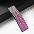 Rhinestone hair clip pink sparkling crystal geometric barrette for women shiny hair accessories - Rectangular Gradient - Pink/AB Rhinestone
