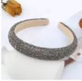 Crystal rhinestone padded headband for women, luxury sparkling hair hoop for daily fashion wear. - Transparent Gray Crystal Gray Diamond Headband