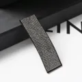 Fermaglio per capelli con strass nero rettagolare forcina elegante per donna accessori - Rettangolare - Strass Grigio Trasparente