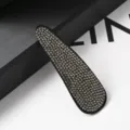 Fermaglio per capelli a goccia con strass scintillanti, elegante clip laterale con diamanti. - Goccia d'Acqua - Strass Grigio Trasparente