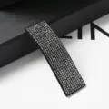 Fermaglio per Capelli con Strass Cristallo Lucidi Rettangolari da Donna Eleganti - Rettangolare - Strass Grigio Minerale