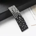 Molletta per capelli con strass da donna, elegante fermaglio nero lucido con cristalli. - Sfumato Rettangolare - Strass Nero/Bianco