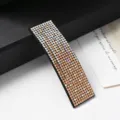 Fermaglio per capelli rettangolare con strass scintillanti elegante molletta di cristallo donna - Sfumato Rettangolare - Strass Champagne/AB