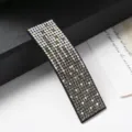 Fermaglio per capelli con strass Luminoso fermaglio in cristallo Accessori di modo - Sfumato Rettangolare - Strass Grigio Trasparente/AB