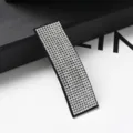 Fermaglio rettangolare con strass scintillante accessorio elegante per acconciatura donna - Rettangolare - Strass Bianco