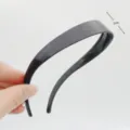 Black plastic hair hoop detail, anti-slip teeth design, 2cm width for daily DIY styling. - Bent Tip Upward Headband / 2.0cm / Black