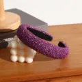 Purple textured headband fashion hair hoop for women chic daily hair accessories style - Rose Purple