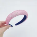 Pink glitter padded headband sparkling crystal hair hoop fashion accessories for women and girls - Pink